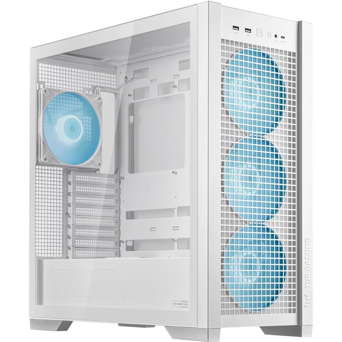 GABINETE ASUS TUF GAMING GT302 ARGB M-ATX WHITE FANS 4 X 140MM